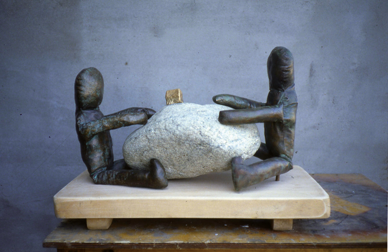 Mark Brusse : The Insiders, Mark Brusse, 1988, sculpture en bronze originale, pièce unique, 29 x 48 x 25 cm. © Courtesy de l'artiste et de la galerie Anne-Marie et Roland Pallade, Lyon